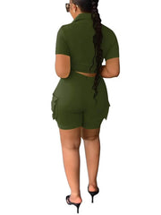 Two Piece Short Sleeve Top Shorts