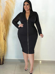 Long Sleeve Mesh Patchwork Midi Dress