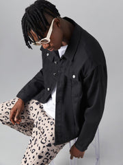 Mens Denim Long Sleeve Button Down Jacket