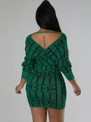 Long Sleeve Off Shoulder Mini Dress