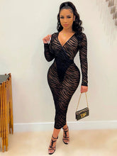 Long Sleeves Mesh Maxi Dress