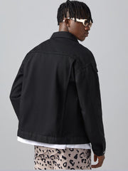 Mens Denim Long Sleeve Button Down Jacket