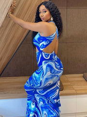 Sleeveless Crisscross Cut Out Maxi Dress