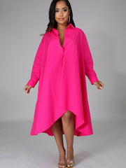 Long Sleeve Loose Shirt Maxi Dress