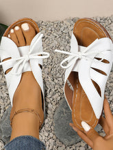 Hollow Out Wedge Slides with Bow