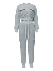 Two-Piece Fleece-Lined Top and Cargo Pants
