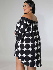 Chiffon Flare Sleeve Printed Mini Dress