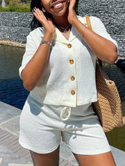 Two Piece Short Sleeve Shirt and Shorts