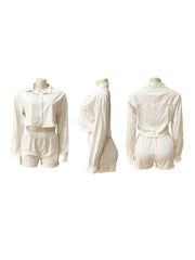 Striped Shirt Shorts Set