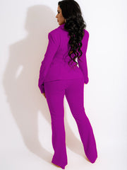 Two Piece Lapel Blazer Long Pants