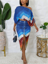 Off Shoulder Colorful Skirt Set