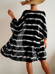 Three Piece Tie Dyed Print Swimsuit