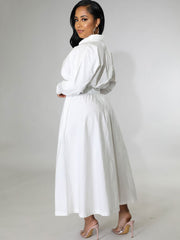 Long Sleeve Solid Color Bodycon Maxi Dress