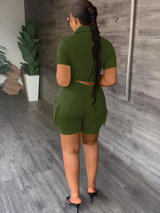 Two Piece Short Sleeve Top Shorts