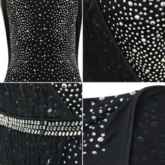 Two Piece Giltter Rhinestone Mesh Outfits