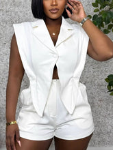 Sleeveless Solid Color Asymmetrical Romper