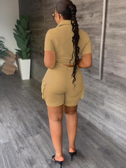 Two Piece Short Sleeve Top Shorts