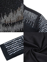 Glitter Rhinestone Mesh Patchwork Bodycon Jumpsuit