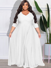 Bracelet Sleeve V Neck Bodycon Maxi Dress