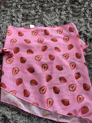 Three-Piece Mesh Drawstring Bikini Set