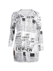 Long Sleeve Letter Print Bodycon Shirts
