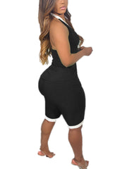 Button Down Tank Crop Top Shorts Sets