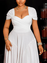 Plus Size Sweetheart Neckline Elegant Midi Dress