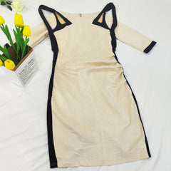 Suede Half Sleeves Bodycon Midi Dress