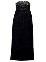 Off-Shoulder Slit Rhinestone Bodycon Dress