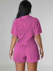 Two Piece Short Sleeve Shirts Shorts