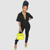 Casual Solid Color Shirt Set