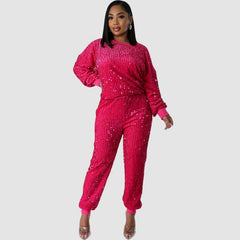 Glitter Sweatshirts Pants Set
