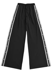 Two Pieces Side Stripe Top Split Wide-Leg Pants