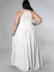 Plus Size Sleeveless Ruched Maxi Dress
