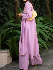 Three Piece Tank Top Coat Long Pants