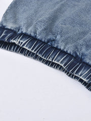 Denim Sleeveless Crop Top Mini Skirts