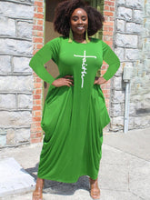 Plus Size Letter Print Maxi Dress