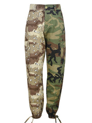 Camouflage Print Patchwork Long Pants