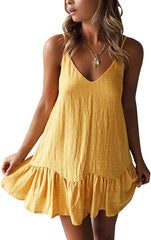 Spagehetti Strap Swing Mini Dress