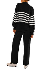 Two Piece Sweater Top Pants Set