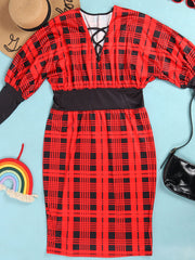 Long Lantern Sleeve Printed Midi Dress