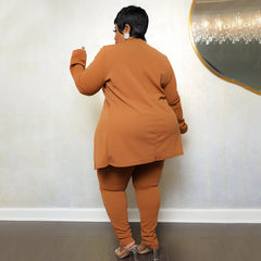 Two Piece Long Sleeve Jacket Bodycon Pants