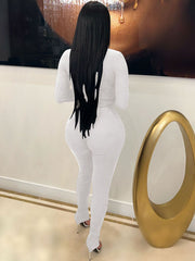 Rhinestone Two-Piece Heart Hollow-Out Pants Set