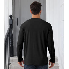 Mens Long Sleeve Soild Button Top
