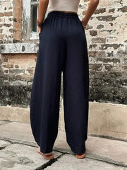 High Waisted Straight Leg Pants with Pockets