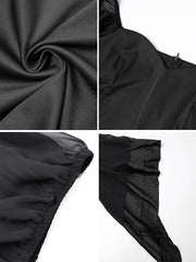 Plus Size Long Dramatic Bell Mesh Sleeve Bodycon Dress