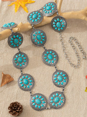 Bohemian Ethnic Turquoise Alloy Chain Belt