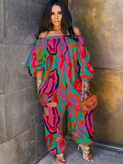 Plus Size Lantern Sleeves Loose Jumpsuit