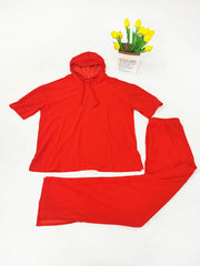 Two Piece Short Sleeve Hoodies Split Pants