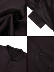 Irregular Loose Batwing Sleeve Silky Button-Up Blouse